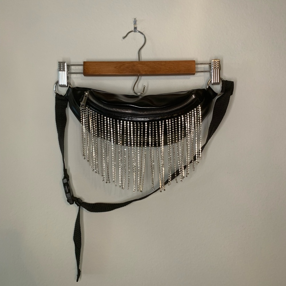 Rhinestone Fringe Adjustable Fanny Pack
